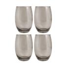 Copo De Vidro 450ml Redondo Bellagio Cinza Luxo - 4 Unidades