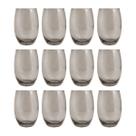 Copo De Vidro 450ml Redondo BELLAGIO Jogo com 12 Cinza Luxo