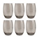 Copo De Vidro 450ml Redondo BELLAGIO Jogo com 6 Cinza Luxo