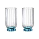Copo De Vidro Bormioli Rocco 430 ml Florian Blue 2 Peças