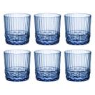 Copo De Vidro Bormioli Rocco Para Whisky 370 ml Azul America 20s 6 Peças