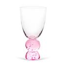 Copo de Vidro com Base Esfera Rosa 370ml 8,6x8,6x17,8cm Copo de Vidro com Base Esfera Rosa 370ml 8,6x8,6x17,8cm