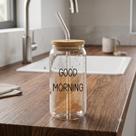 Copo de Vidro com Tampa de Bambu Hauskraft (500 ml) Good Morning Copo de Vidro com Tampa de Bambu Hauskraft (500 ml) Good Morning