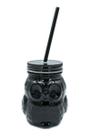 Copo de Vidro Coruja Com Tampa e Canudo 450ml