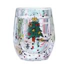 Copo De Vidro Duplo Com Padrão De Boneco De Neve Para Água, Chá, Leite E Café, Presente De Natal Copo De Vidro Duplo Com Padrão De Boneco De Neve Para Água, Chá, Leite E Café, Presente De Natal
