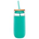 Copo de Vidro Ello Devon 530ml com Capa e Tampa de Silicone