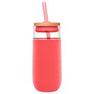 Copo de Vidro Ello Devon 530ml com Tampa e Canudo - Livre de BPA