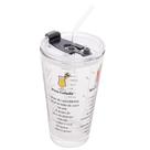 Copo de vidro para drinks Menu com canudo 450 ml