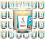 Copo de vidro queimado de 26 horas com velas Yahrzeit Memorial Candles