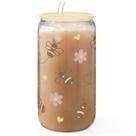 Copo de vidro SANDJEST 470ml com tampa acrílica e canudo Copo de vidro SANDJEST 470ml com tampa acrílica e canudo