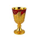 Copo de vidro vintage de metal, água benta, ouro vermelho, 4,3 x 7,5 cm, 2 unidades Copo de vidro vintage de metal, água benta, ouro vermelho, 4,3 x 7,5 cm, 2 unidades