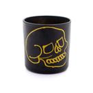 Copo de Whisky de Vidro Crânio Negro e Dourado 300 ml