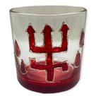 Copo de Whisky de Vidro Exu Tridente Vermelho 300ml