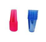 Copo Descartável 300ml Neon Azul + Rosa 100un