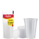 Copo Descartável 550ml Liso Com Tampa 50 Un.
