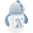 Copo Dino c/ Alça e Canudo Retrátil 240ml - Azul - Buba