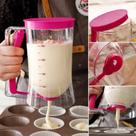 Copo Dispenser Dosador Massa 900ml Jarra Medidora Panqueca Cupcake Waffle Crepe Confeitaria Transparente Prático