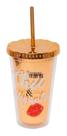 Copo Diva Marrom Dourado Brilhante Chic & Elegante 450ml