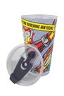 Copo Drink Com Canudo Coca Em Vidro Plástico 450 ML