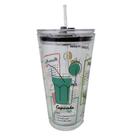 Copo Drink de Vidro Borossilicato com Canudo 450ml - Lyor