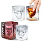 Copo Duplo de Caveira Vidro Duplo 150ml 4 Un Dose Whisky Shot