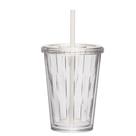 Copo Duplo Multiuso 670ml Com Tampa Canudo Liso Personalizar Cor:transparente