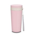 Copo Ecológico de Fibra de Trigo com Alça e Tampa 300ml - Rosa, Dupla Parede