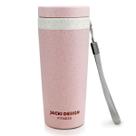 Copo Ecológico Fibra De Bambu C/Tampa Alça Lateral Fitness 300ml Rosa Jacki