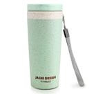 Copo Ecológico Fibra De Bambu C/Tampa Alça Lateral Fitness 300ml Verde Jacki