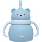Copo em Silicone com Canudo Ursinho Azul Buba