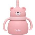 Copo em Silicone com Canudo Ursinho Rosa Buba