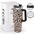 Copo FECBK 1183ml com alça e palha de aço inoxidável
