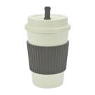 Copo Fibra Bambu Com Mexedor Marrom 450ML