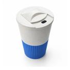 Copo Fibra de Bambu 380ml Abertura Deslizante Art House cor: Azul