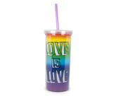 Copo frio Silver Buffalo Love is Love 600 ml com tampa de glitter Copo frio Silver Buffalo Love is Love 600 ml com tampa de glitter