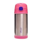 Copo Garrafa Térmica Infantil Inox Com Canudo Rosa Clingo