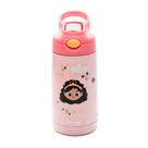 Copo Garrafa Térmica Infantil Rosa Inox Com Canudo Princesa