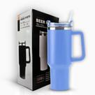Copo garrafa Térmica Inox 1200ml Parede Dupla tampa Canudo Premium Azul claro