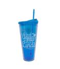 Copo Gigante Com Canudo Azul 950ml