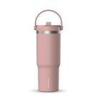 Copo Hydrapeak Nomad 950 ml com alça e tampa de palha em jacarandá