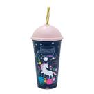 Copo Infantil Com Canudo 500ml Personagens Plasútil