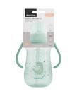 Copo Infantil com Canudo de Silicone Dino World Mint 300ml KikkaBoo