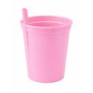 Copo Infantil Com Canudo Fixo Sem Tampa 330ml Plasutil Cores -