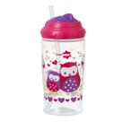 Copo Infantil com Canudo Retrátil 360ml Rosa -Neopan
