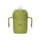 Copo infantil Comotomo 240ml isolado com canudinho verde