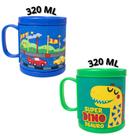 Copo Infantil Dinossauro Dino ou Carros Emborrachado Resistente e Seguro Copo Infantil Dinossauro Dino ou Carros Emborrachado Resistente e Seguro