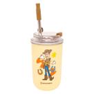 Copo Infantil Toy Story Buzz Woody Disney com Canudo 300ml Inoxidavel Viagem Zona Criativa