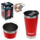 Copo inox 520ml vermelho c/tampa abridor