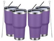 Copo isolado MEWAY 887 ml em aço inoxidável, pacote com 4 unidades, roxo