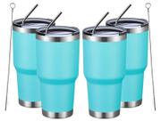 Copo isolado MEWAY 900mL em aço inoxidável, pacote com 4 unidades, azul claro